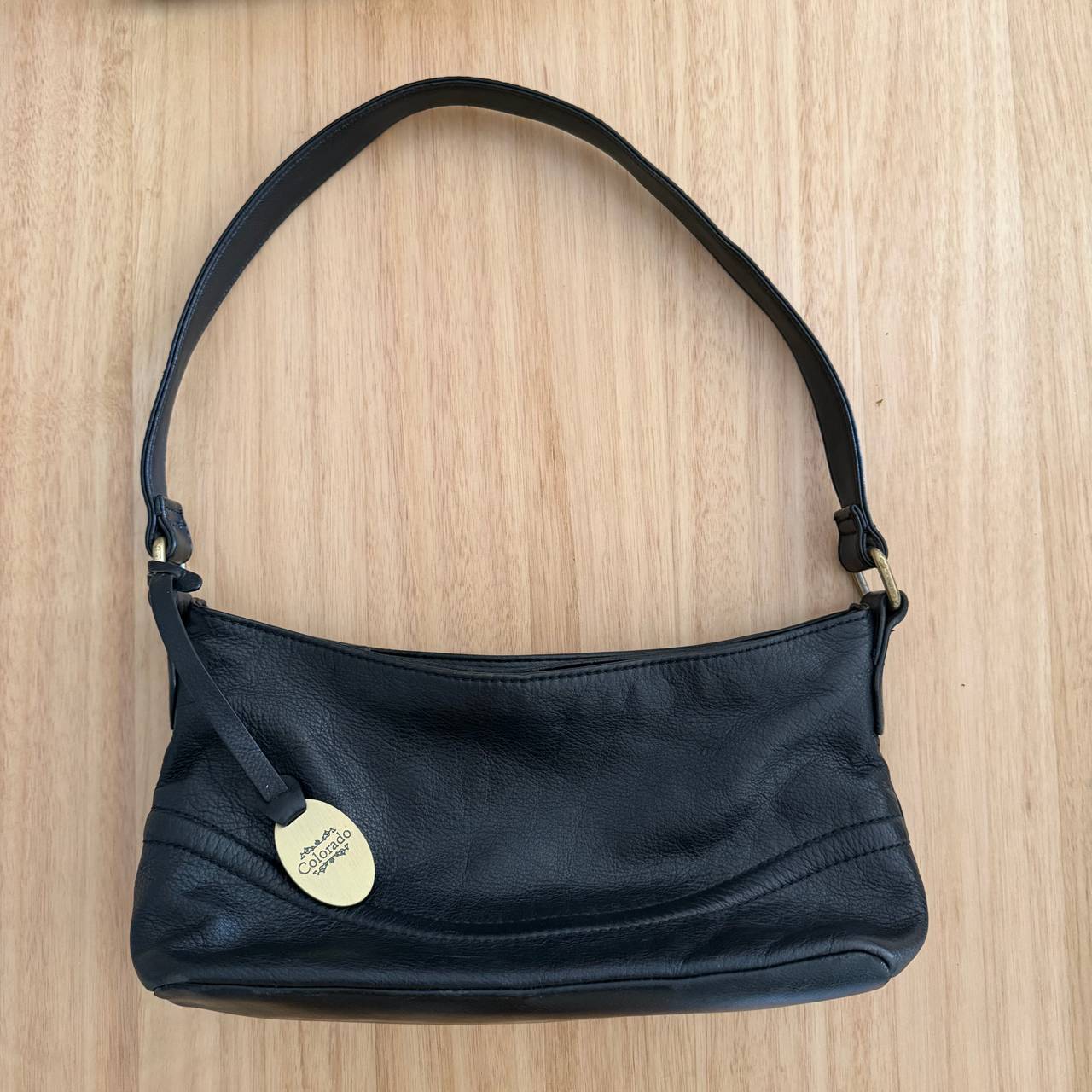 Colorado Black Leather Shoulder Bag