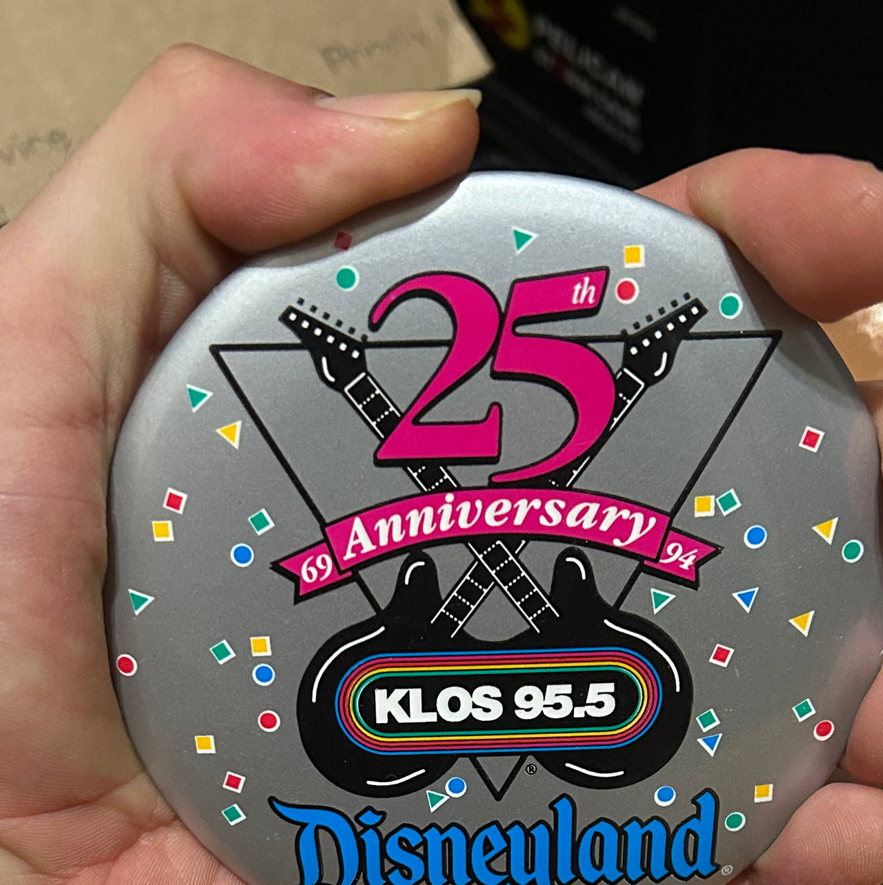 Vintage KLOS 95.5 25th Anniversary Disneyland Pin (1994)