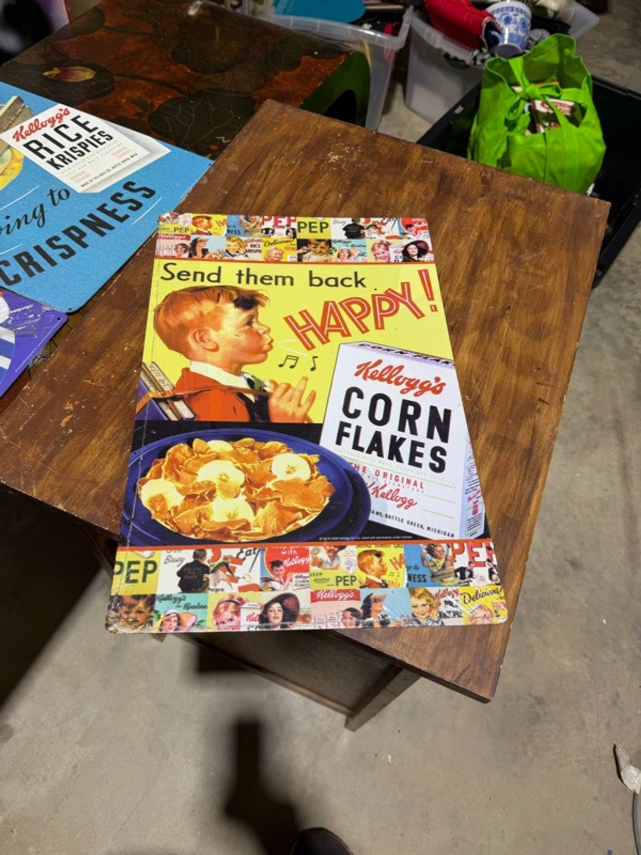 Kellogg's Corn Flakes Vintage Metal Storage Tin