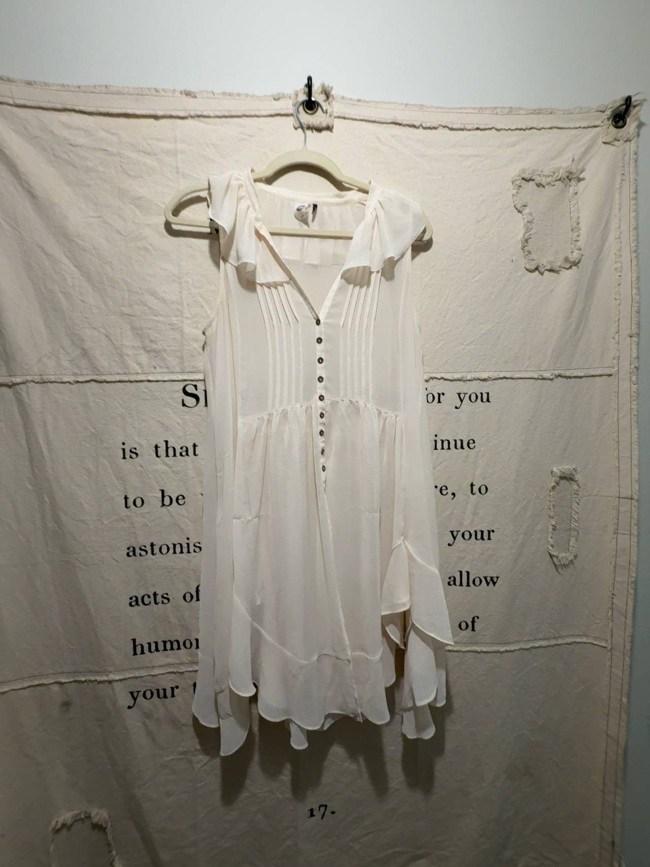 Anthropologie Akimi + Kin Desert Dazed Mini Dress Ivory: S