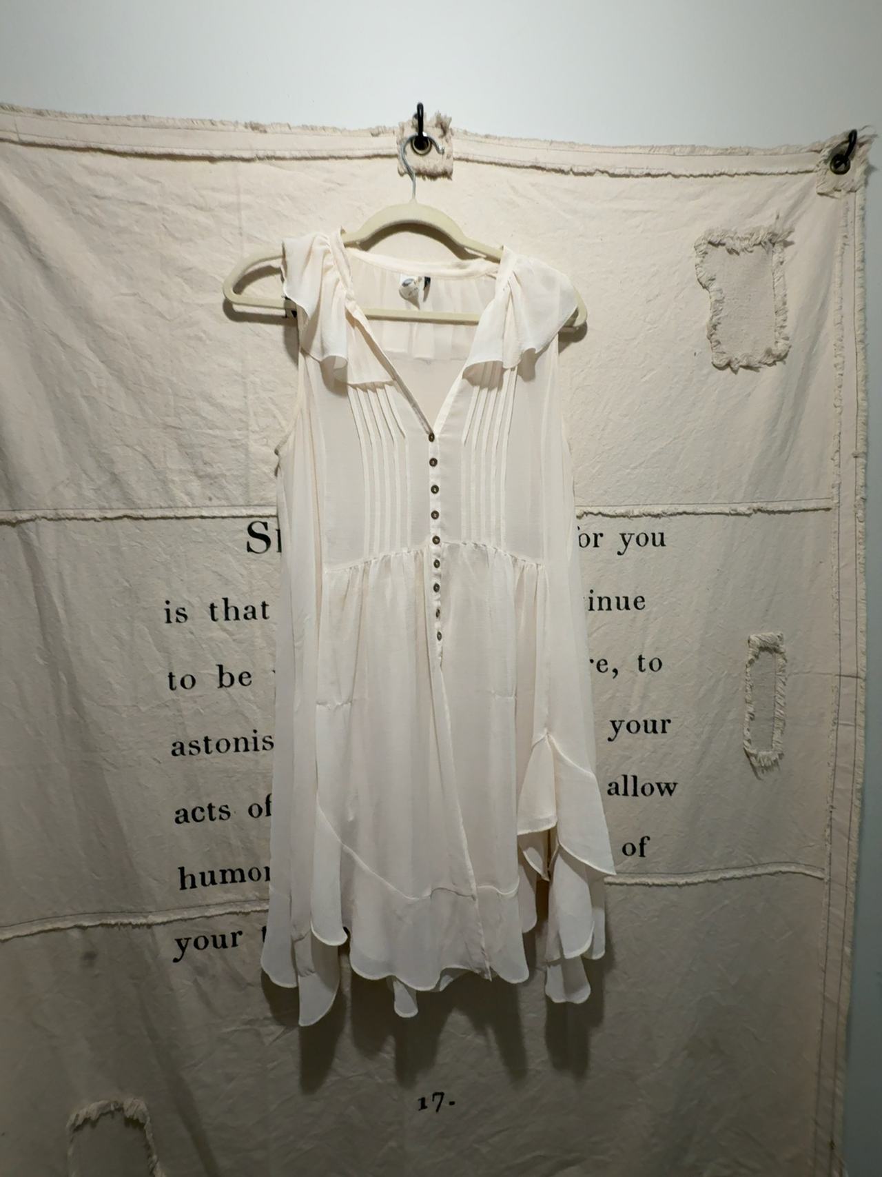 Anthropologie Akimi + Kin Desert Dazed Mini Dress Ivory: S