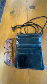 ROOTS Small Black Leather Crossbody Bag - Image 5