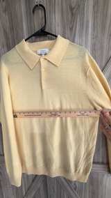 Turnbury Merino Wool Long Sleeve Polo Sweater size Large Pale yellow - Image 4