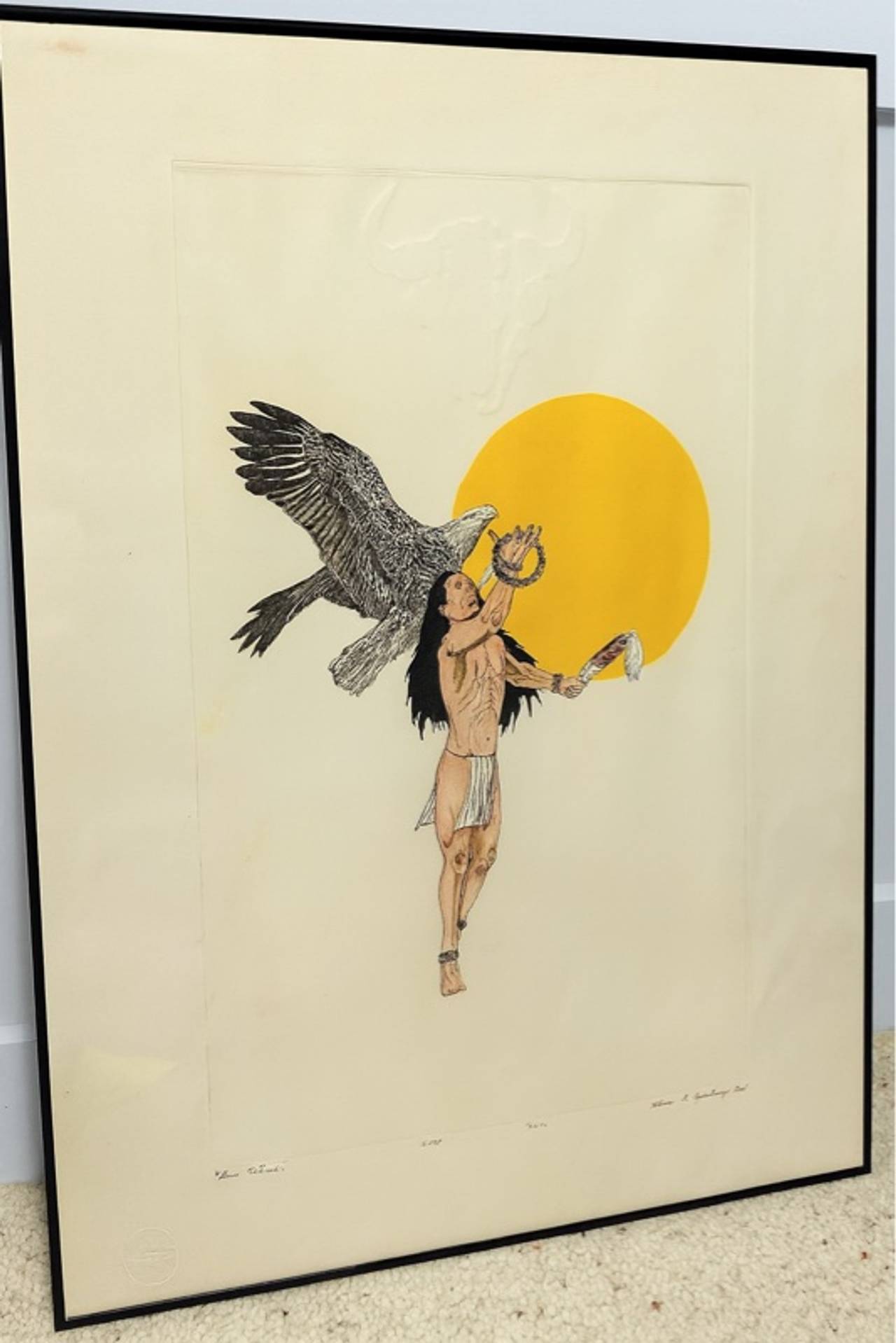 Native American Eagle Dancer Lithograph Print