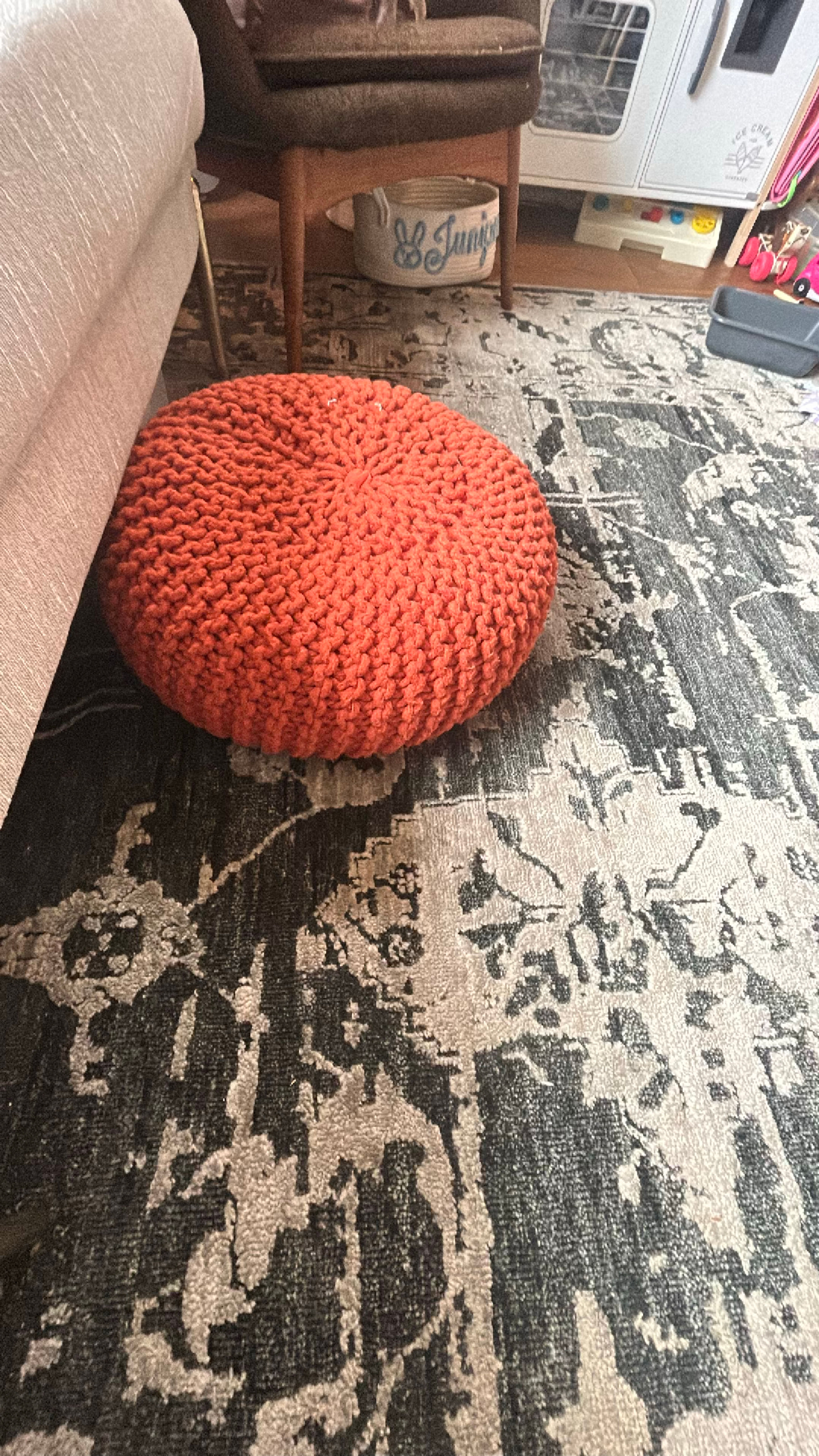 knitted pouf