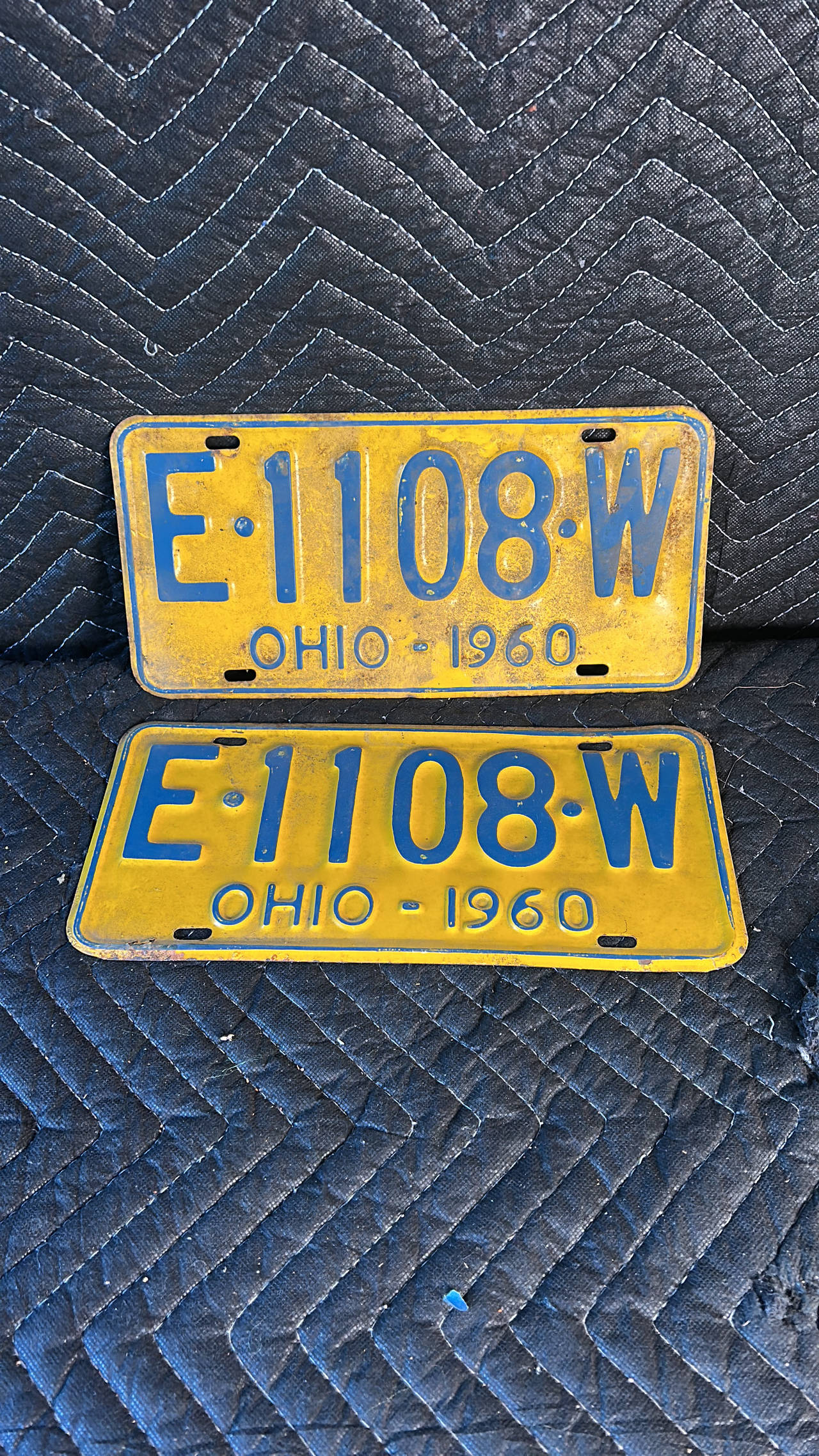 1960 Ohio License Plate Pair