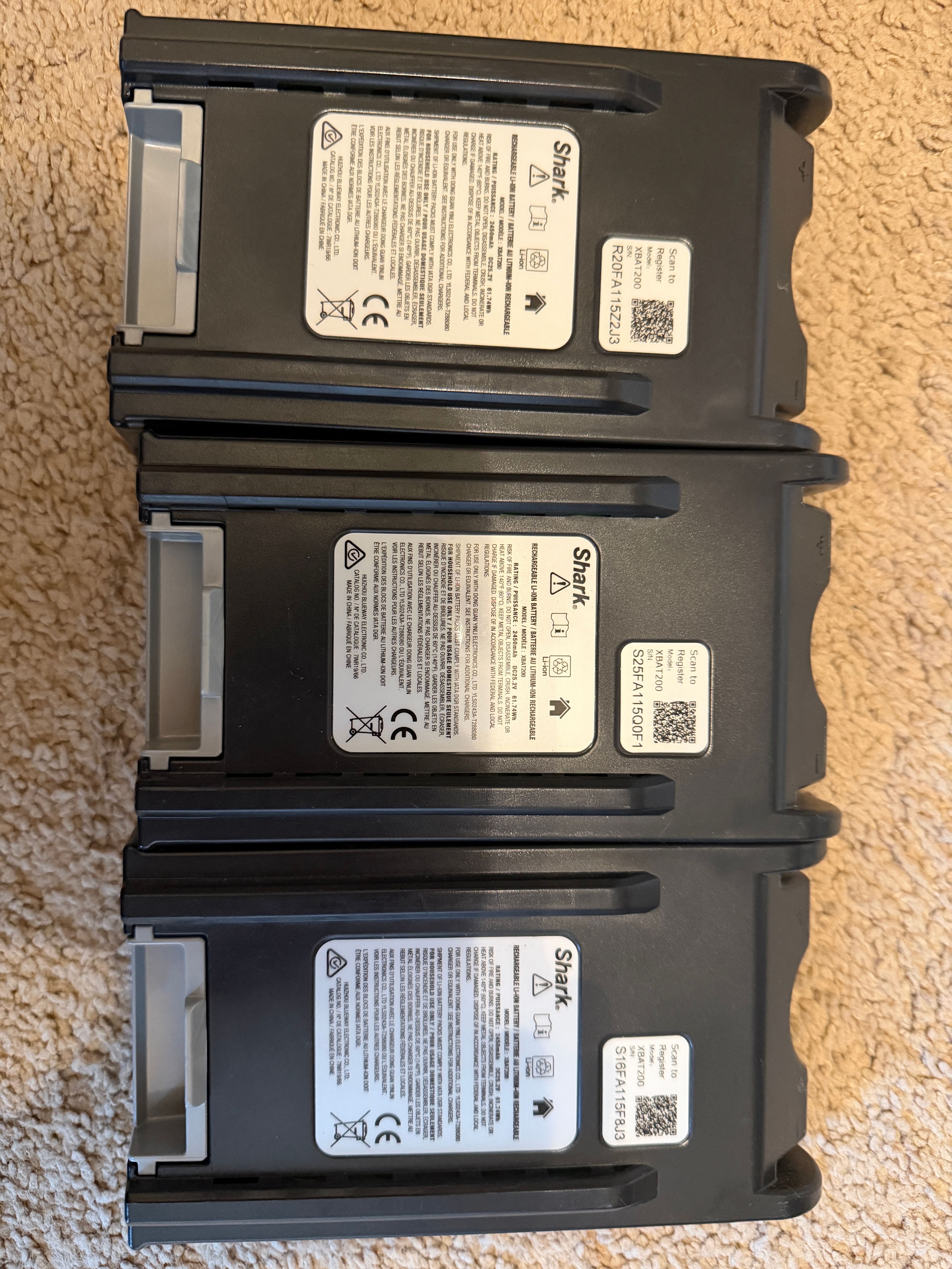 Shark ION Lithium-Ion Power Pack Battery x3 - Image 3