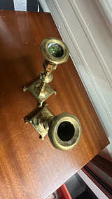 Antique Brass Candlestick Pair made in England - Image 5