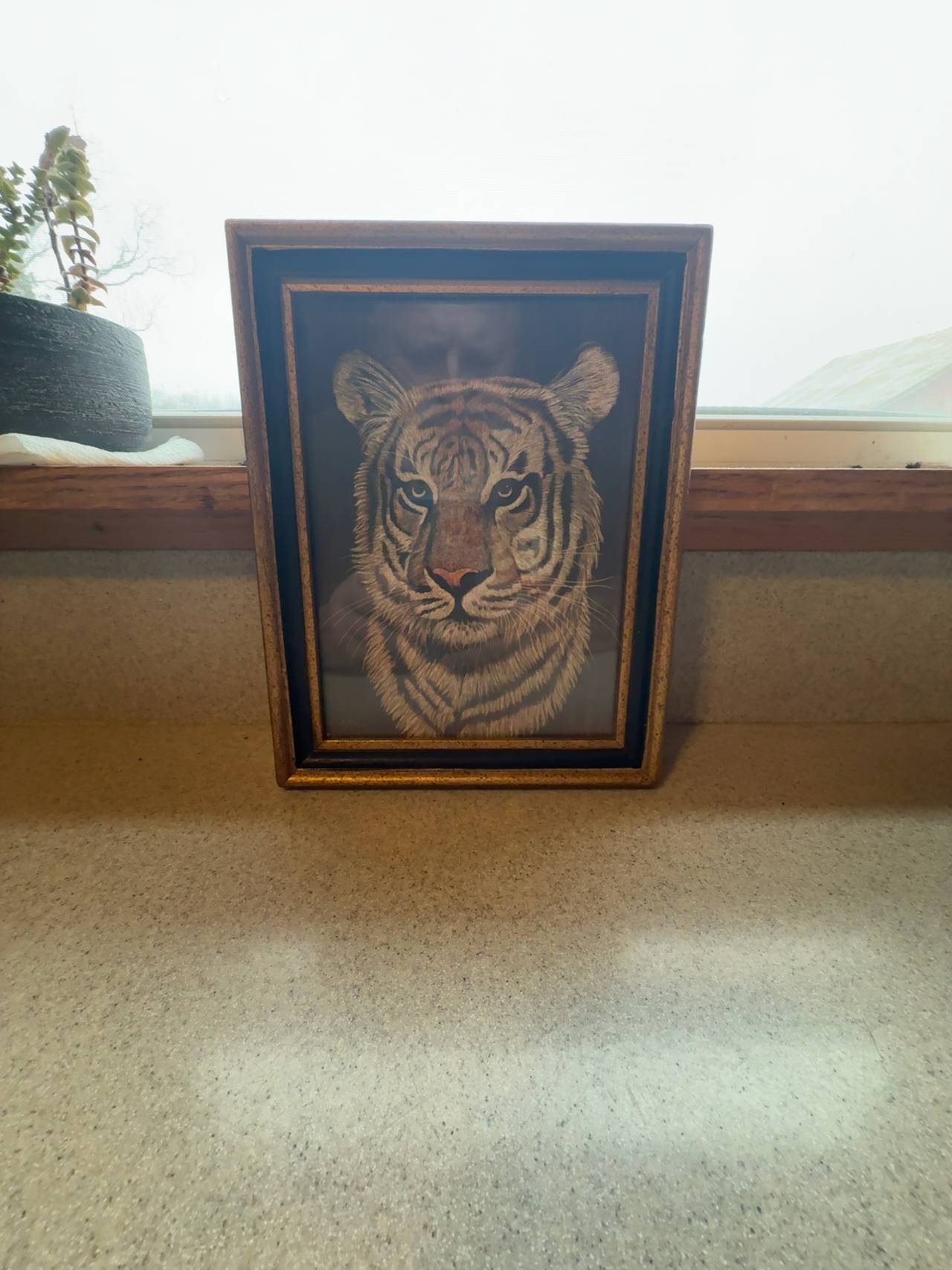 Marjorie Brice Vintage Tiger Lithograph Framed