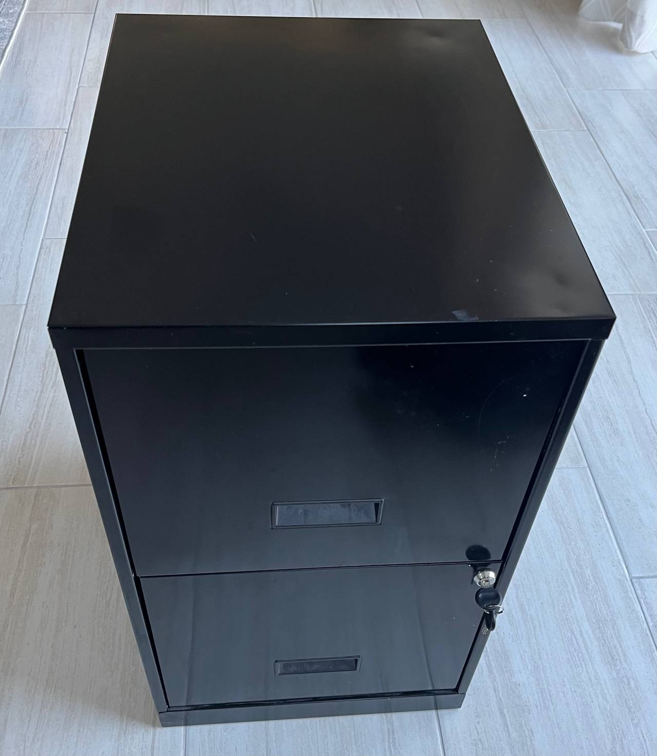 2-Drawer Metal Filing Cabinet With Keys & File Folders