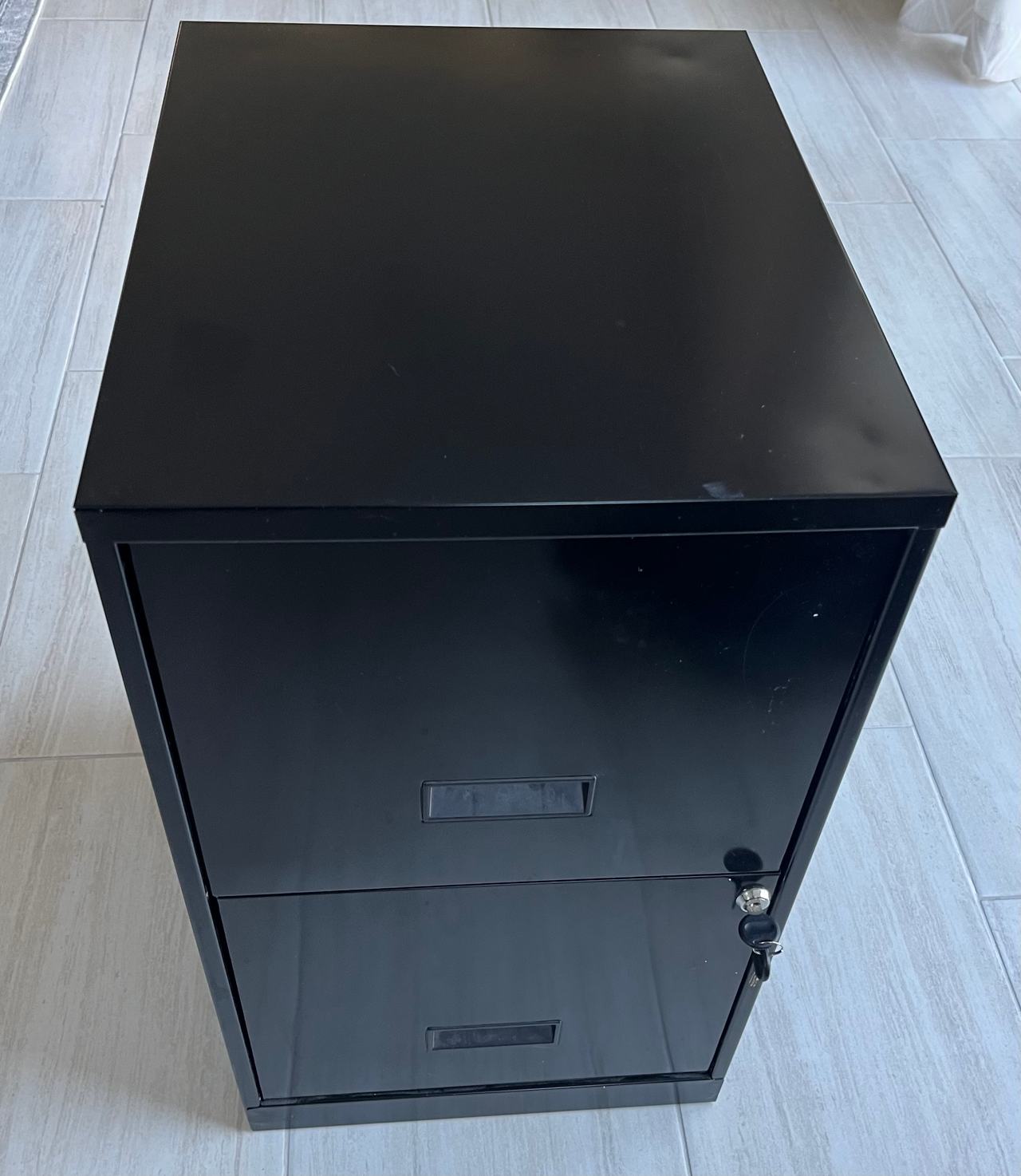 2-Drawer Metal Filing Cabinet With Keys & File Folders