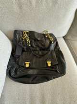 Coach Poppy Camelia Black Leather Tote - Image 1