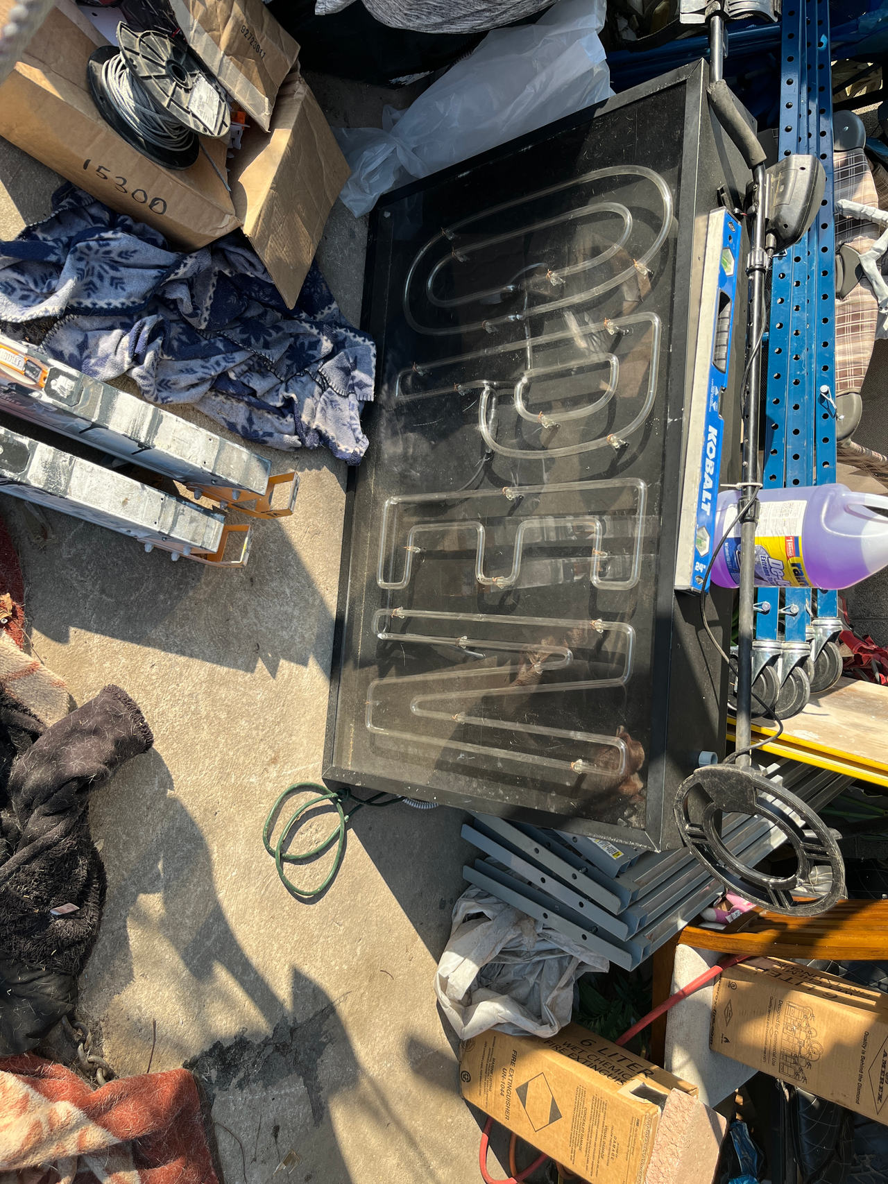 4x4 Neon Open Sign with Black Frame