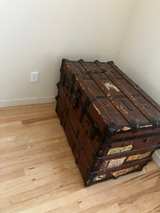 Antique Wood and Metal Steamer Trunk - Image 2