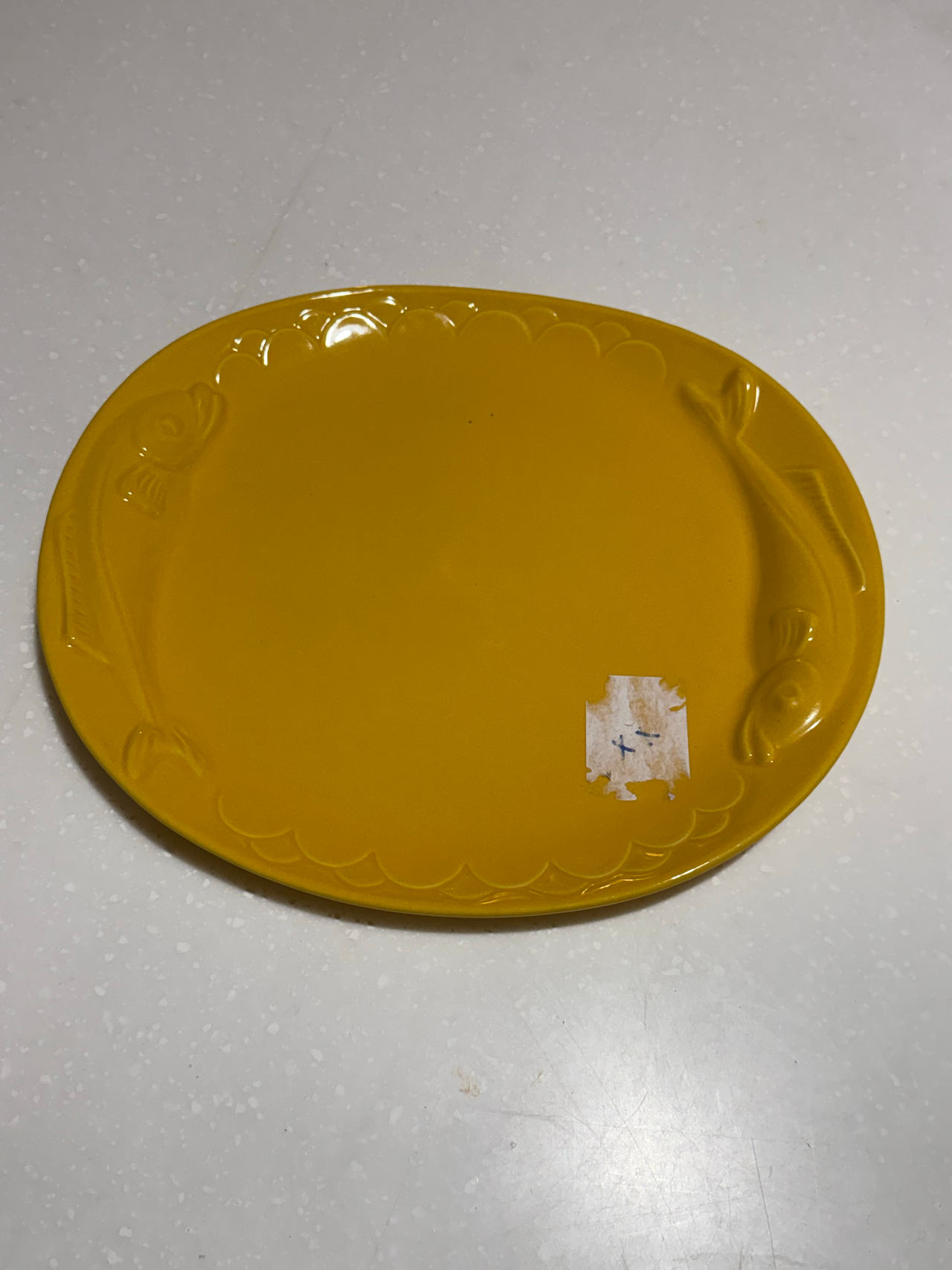Bordallo Pinheiro Yellow Fish Platter
