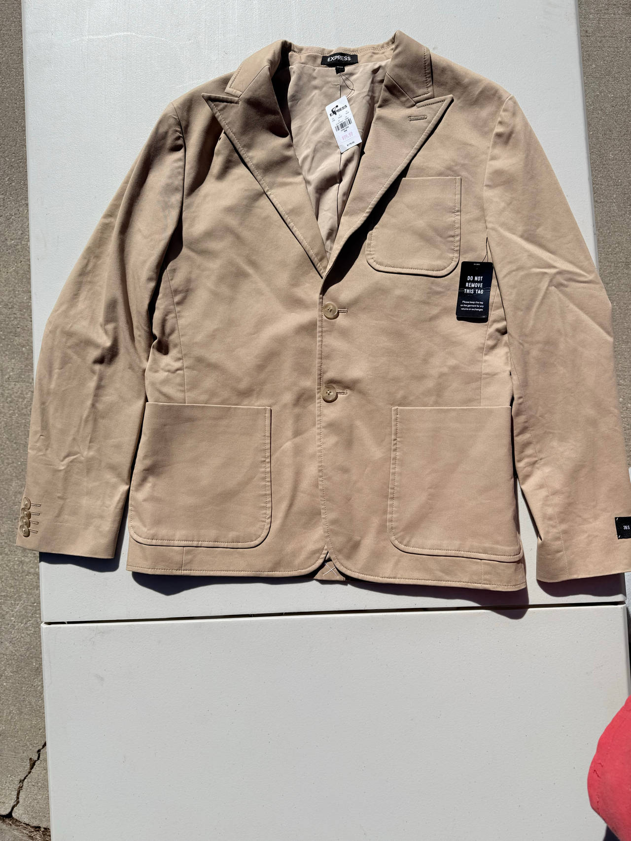 Express Men's Tan Cotton Blend Blazer