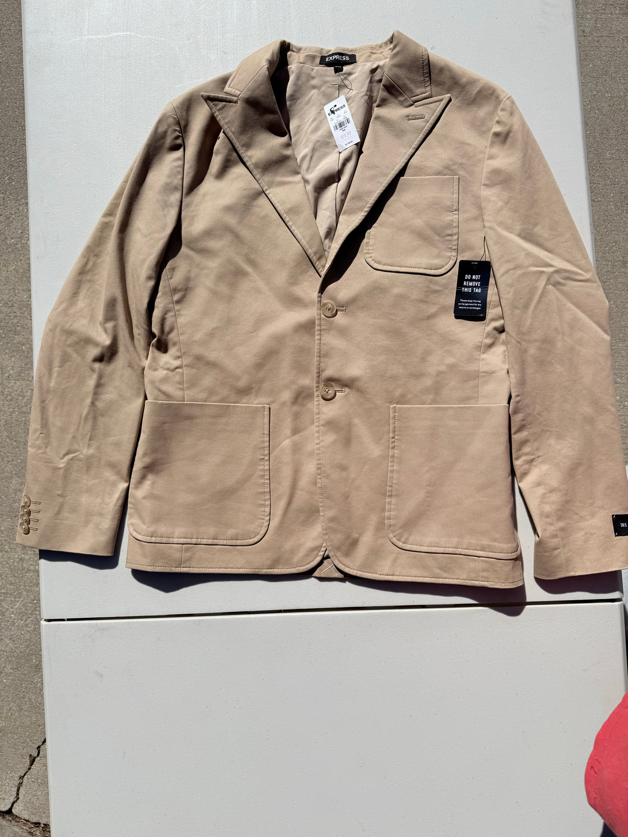 Express Men's Tan Cotton Blend Blazer