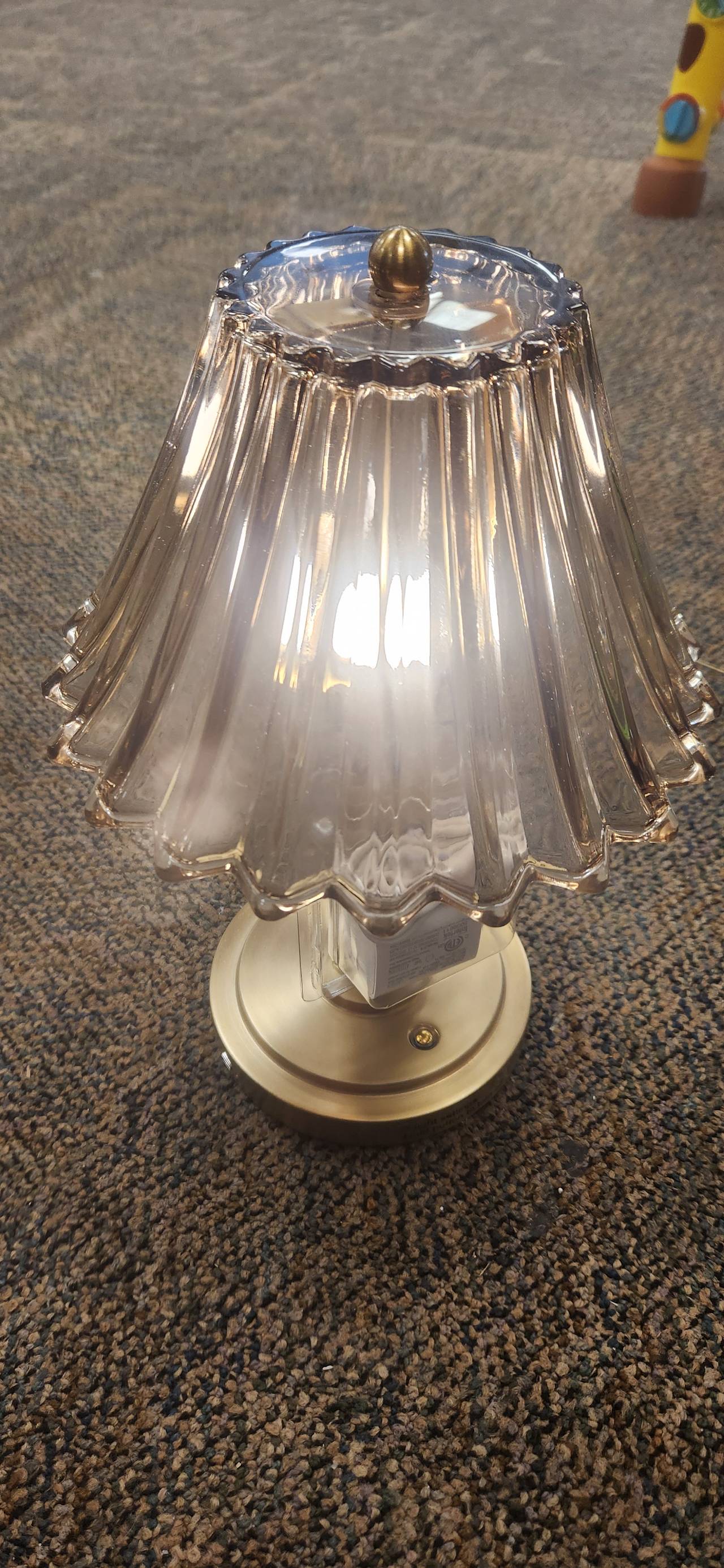 Vintage Style Pleated Glass Cordless Table Lamps