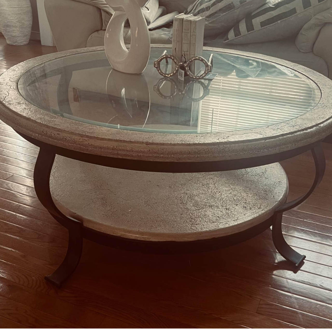 Round Glass Top Coffee Table
