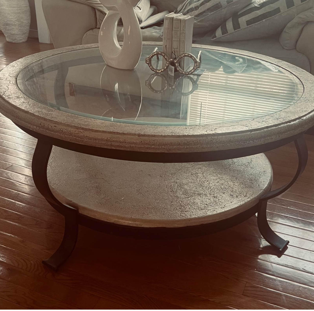 Round Glass Top Coffee Table