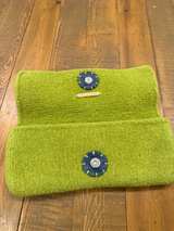 Sarah Oliver Handmade Green Felt Clutch Purse Starfish Jewel Pendant on Bag - Image 5