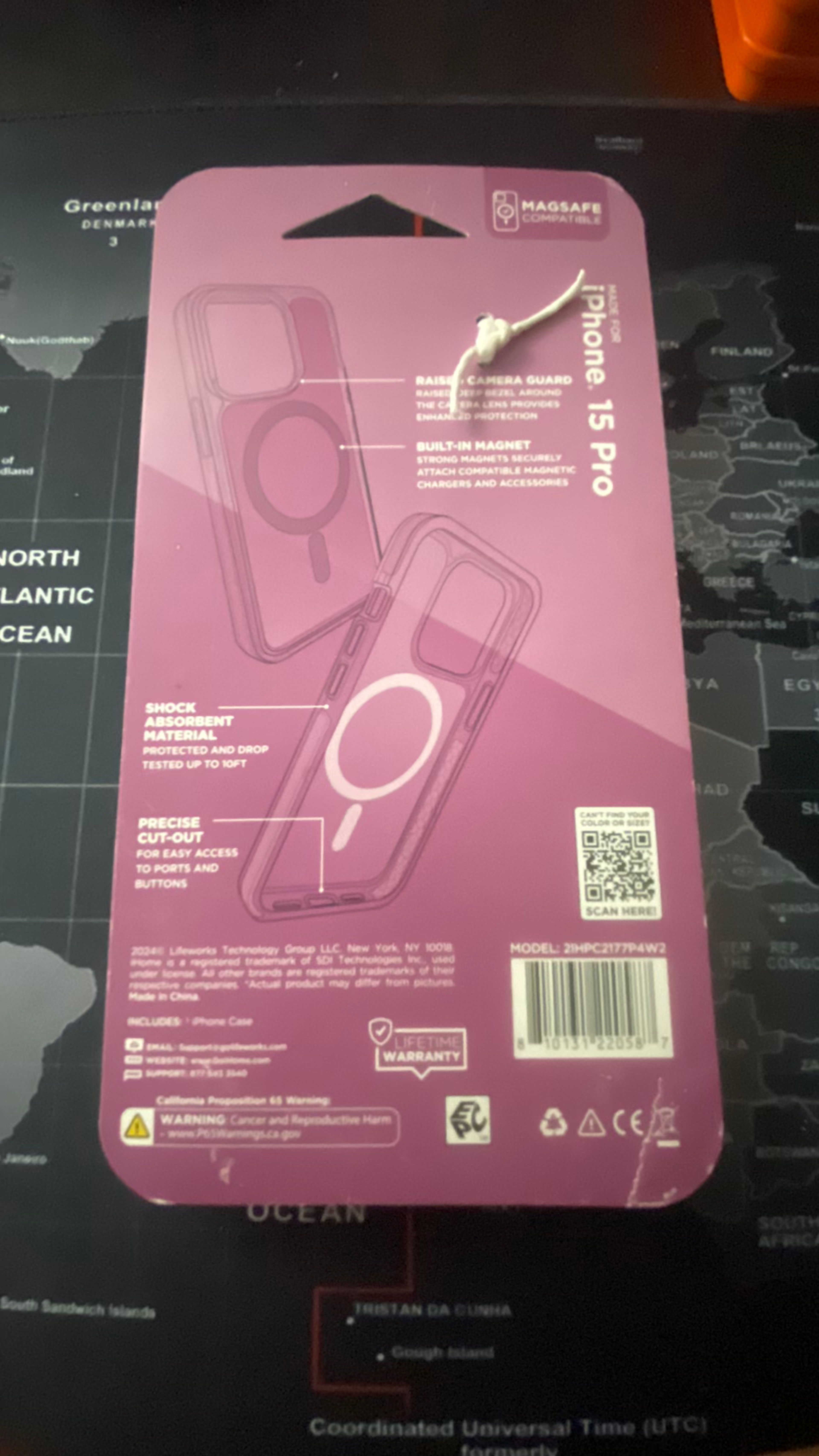 iHome Magnetic Velo Pink MagSafe Case for iPhone 15 Pro - Image 2