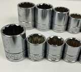Set of 26 pc 12 Point Socket Standard Metric Ratchet Extension Benchtop - Image 4