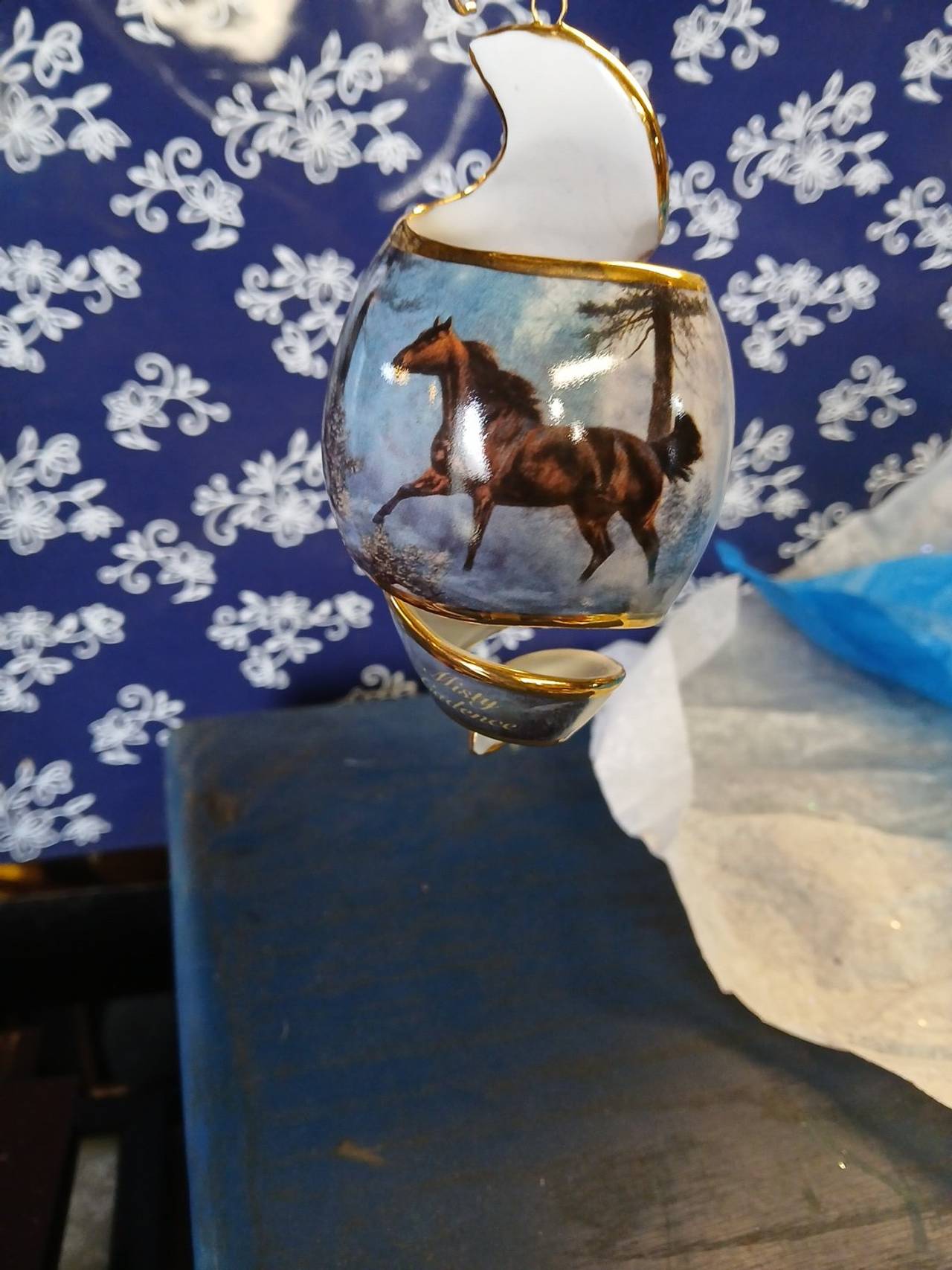 The Bradford Exchange Misty Silence Spiral Horse Ornament
