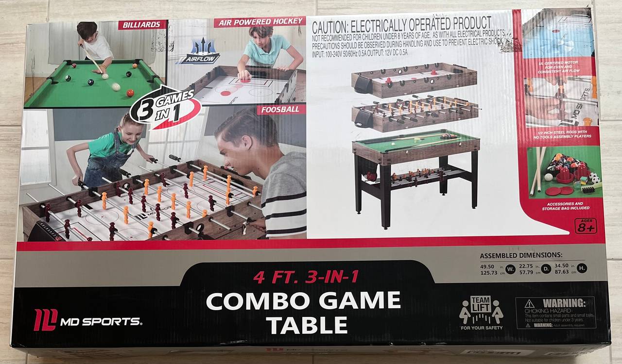 MD Sports 4 ft. 3-in-1 Combo Game Table NEW IN BOX