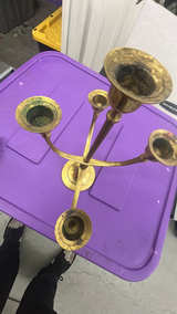 Vintage Brass Menorah Candelabra Vintage Brass Candelabra made in Japan - Image 5