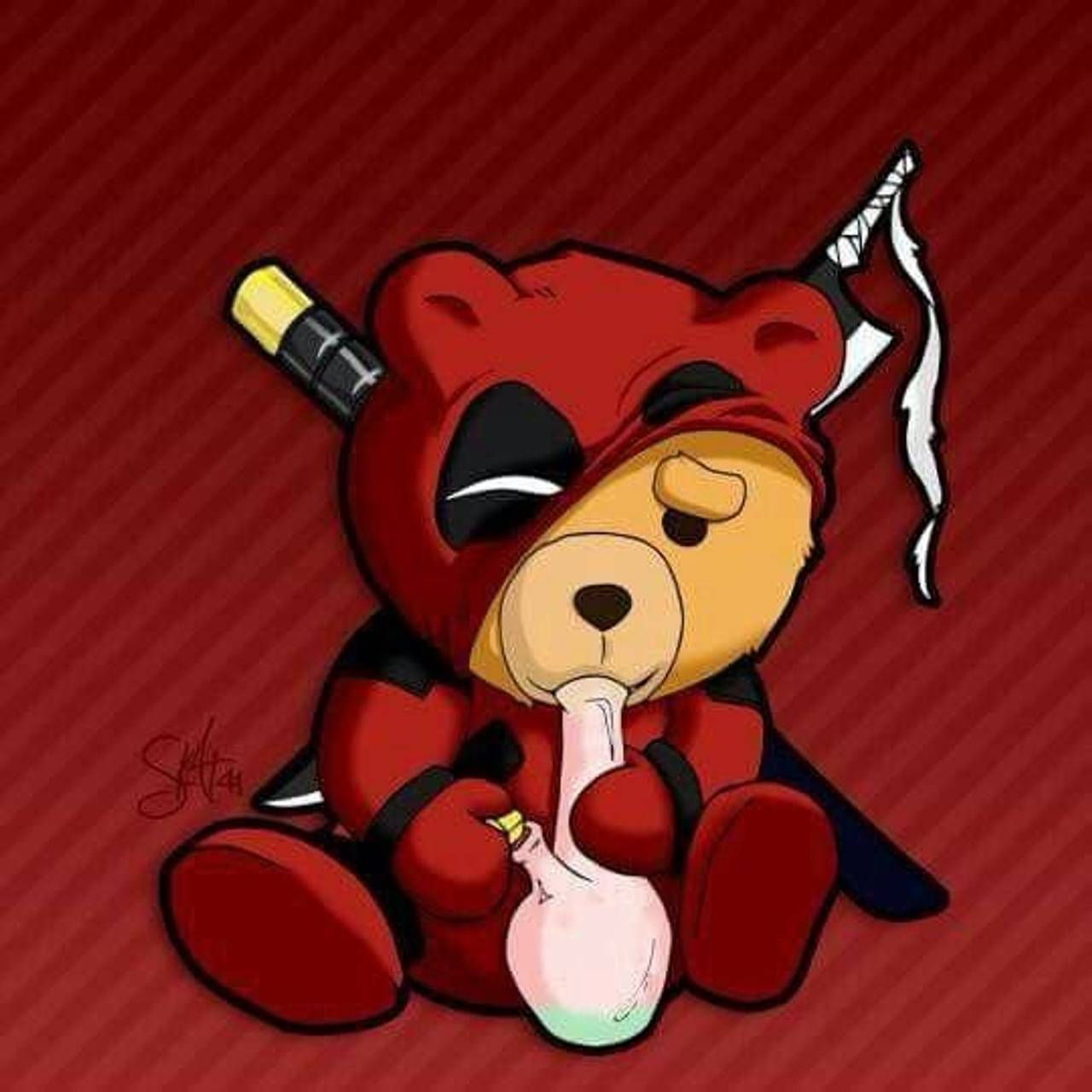 Deadpool Bear Bong Parody Art Print