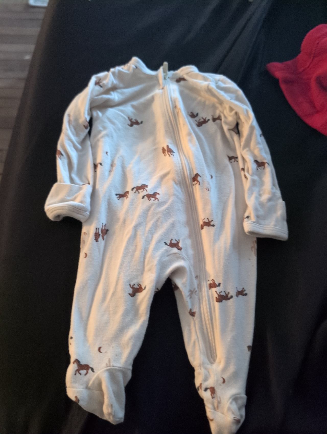 mondern moments  Bamboo Zipper Pajamas Horse Print