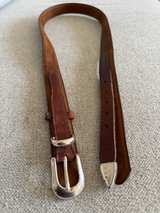 Orvis Leather & Silver Belt Brown - Image 1