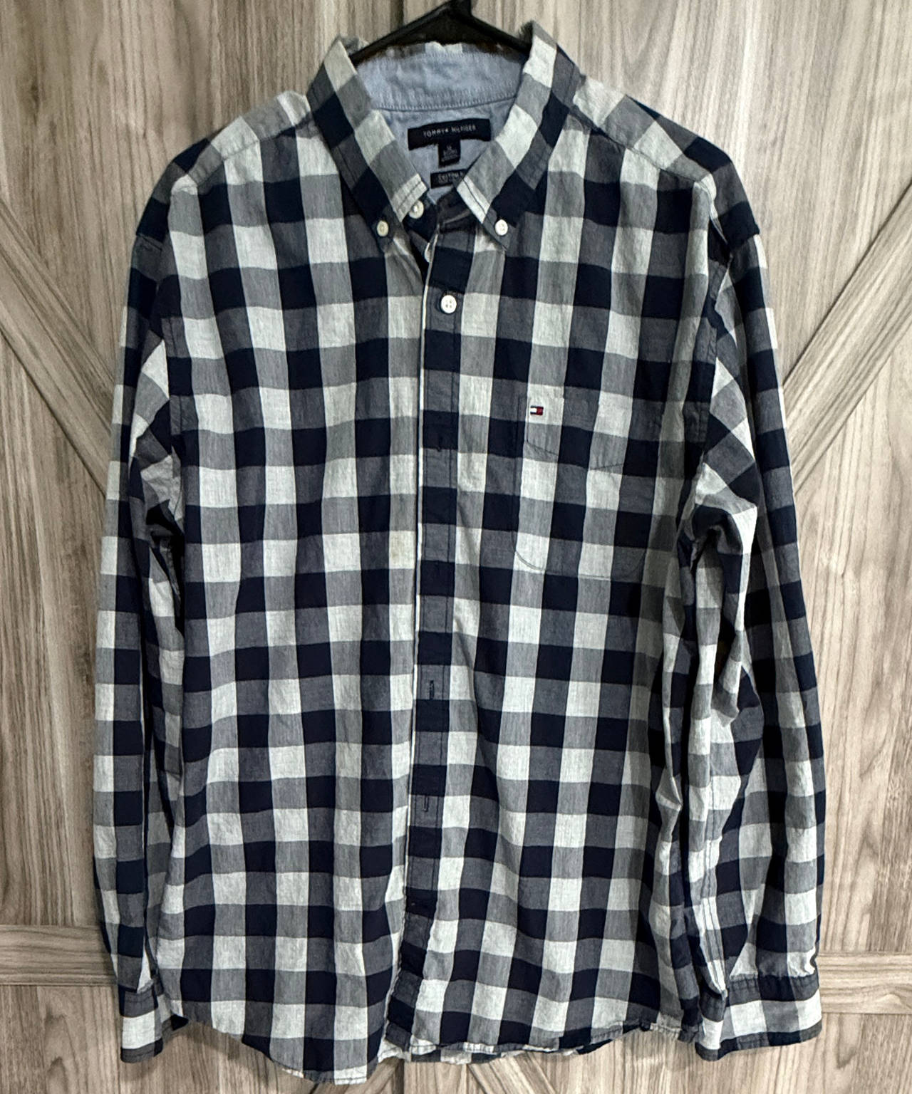 Tommy Hilfiger Men's Gingham Long Sleeve Shirt XL