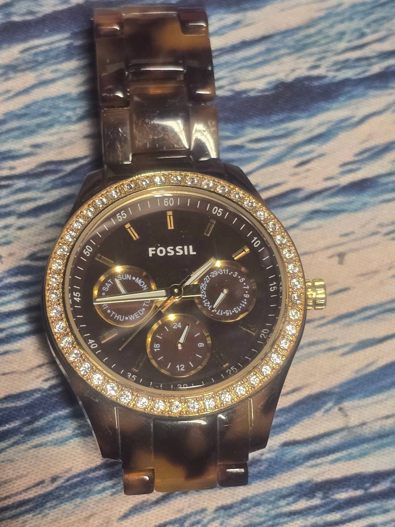 Fossil Stella Multifunction Tortoise Shell Acetate Watch