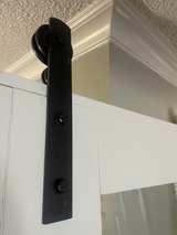 White 3-Lite Glass Double Barn Door with Hardware - Image 4