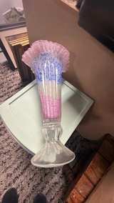 Vintage Hand-Blown Spatter Art Glass Trumpet Vase - Image 5