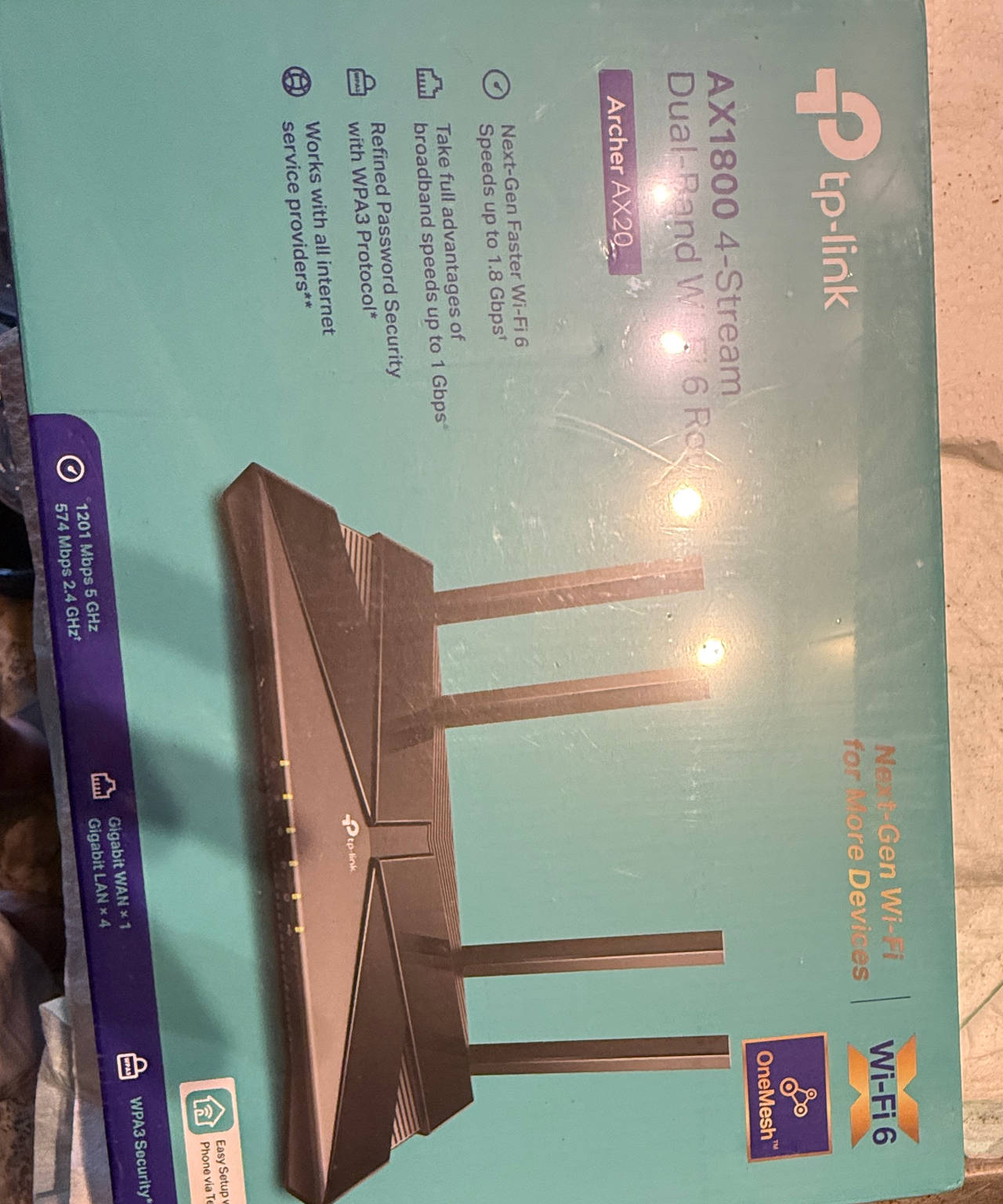 TP-Link Archer AX20 AX1800 Dual-Band Wi-Fi 6 Router