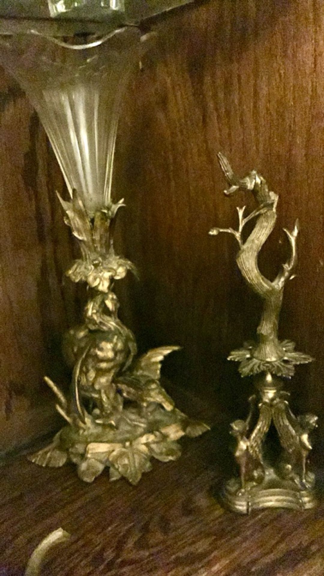 Baccarat Gilt Bronze & Crystal Pair of Vases