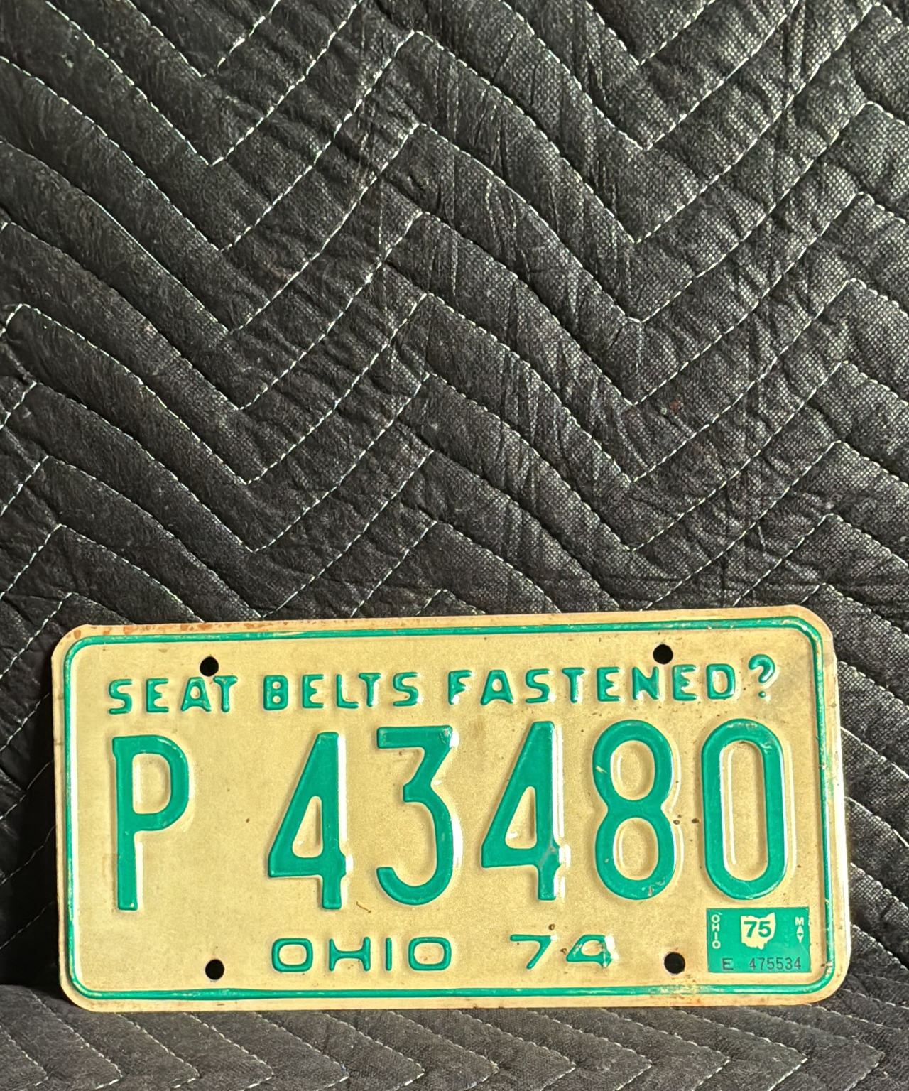 1974 Ohio License Plate Seat Belts Fastened?