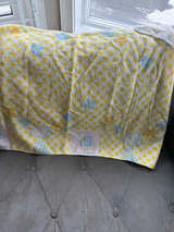 Vintage Peanuts Snoopy Gingham Terry Cloth Baby Blanket - Image 1