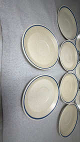 Lenox Dewdrop Saucers 9 pcs Blue Trim 6” Perfect Condition - Image 5