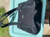 Vera Bradley Black Quilted Tote Bag Zebra Lining Shoulder Handbag - Image 1
