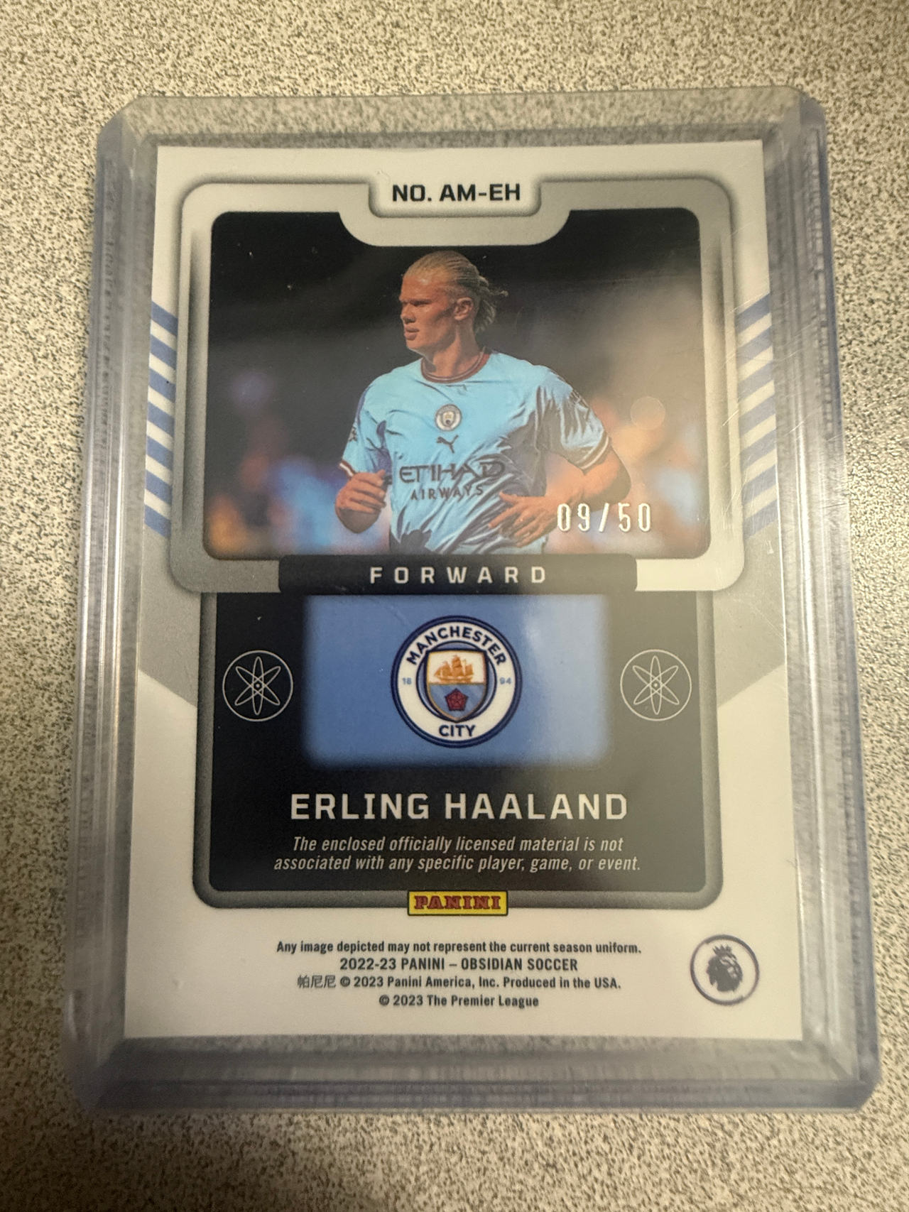 2022-23 Panini Obsidian Soccer Erling Haaland Patch Card