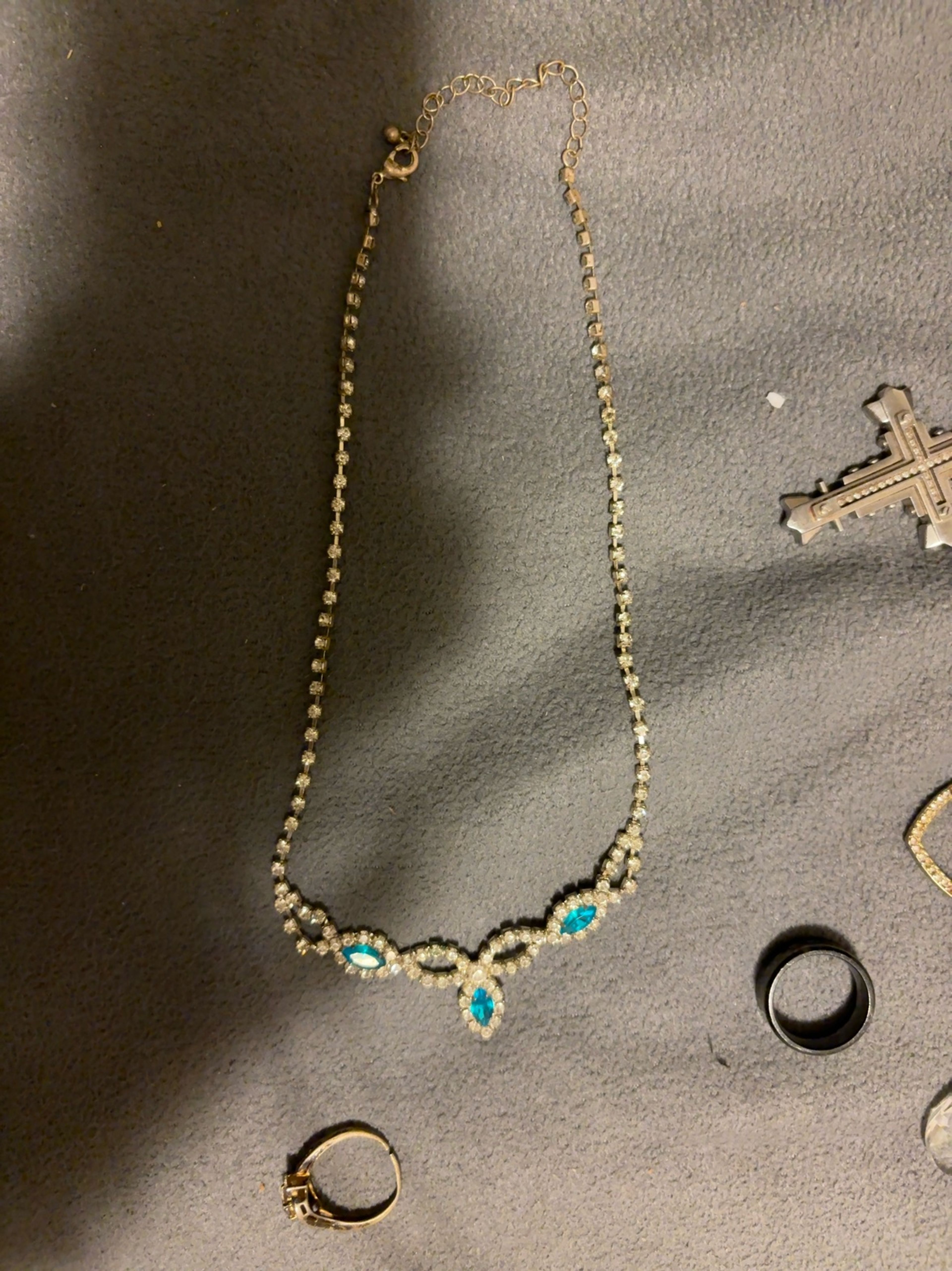 Michal Negrin Blue Swarovski Crystal Necklace