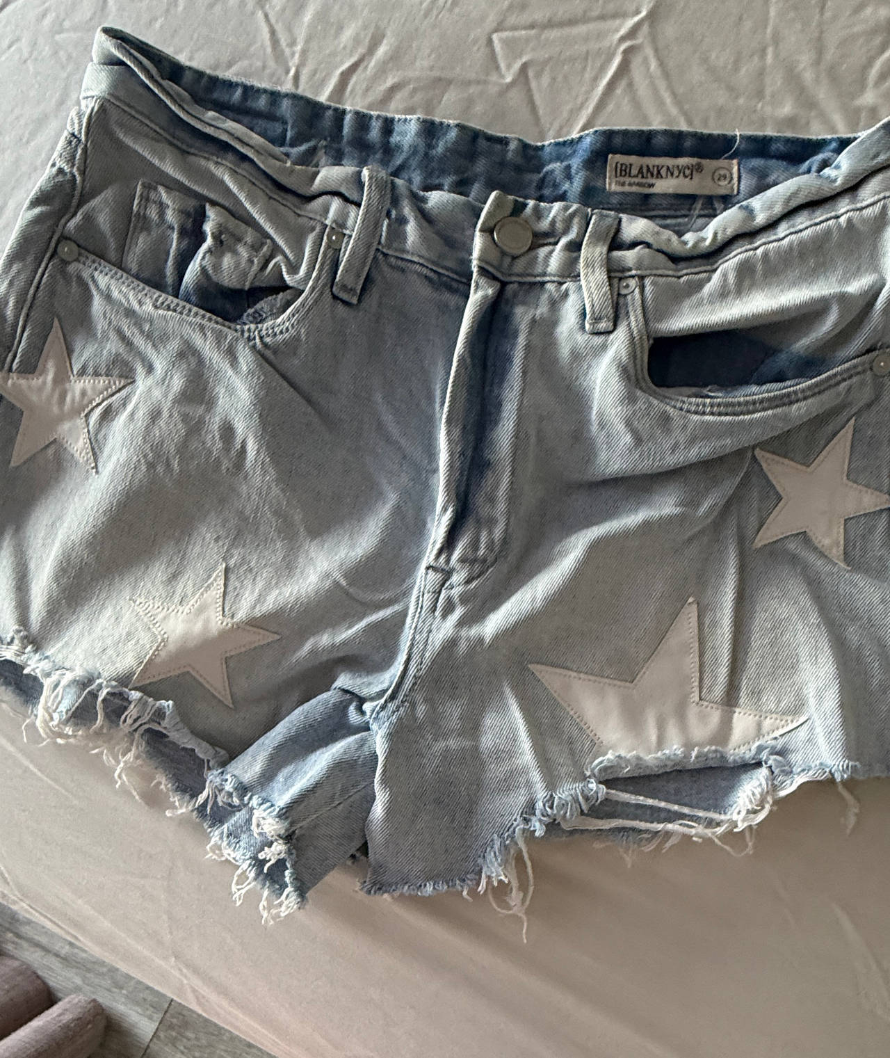 BLANKNYC The Barrow Star Patch Denim Shorts