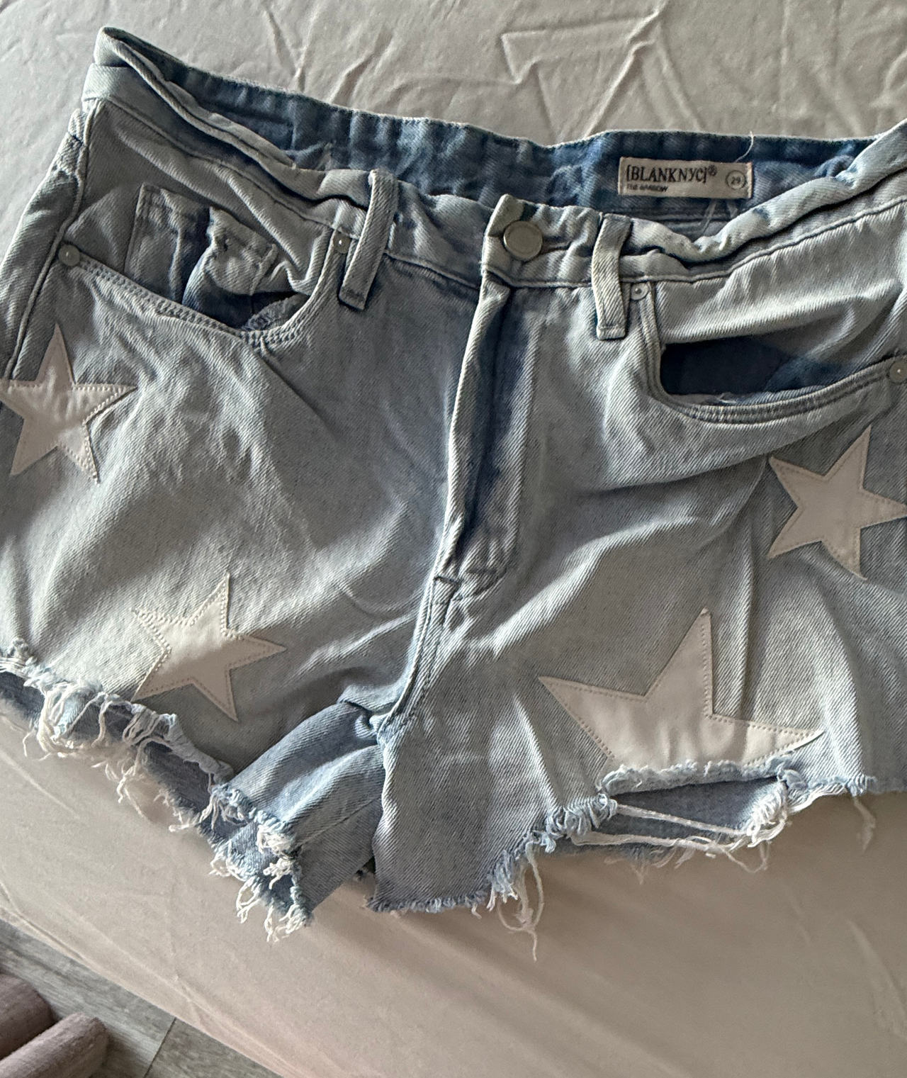 BLANKNYC The Barrow Star Patch Denim Shorts