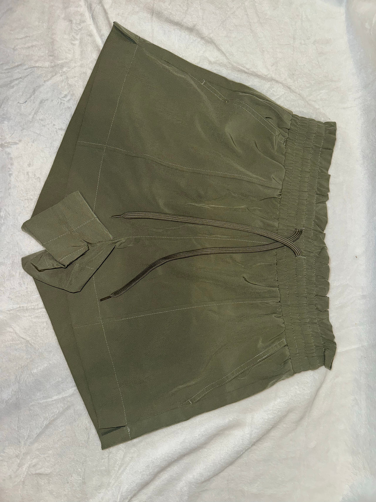 Olive Green Drawstring Shorts