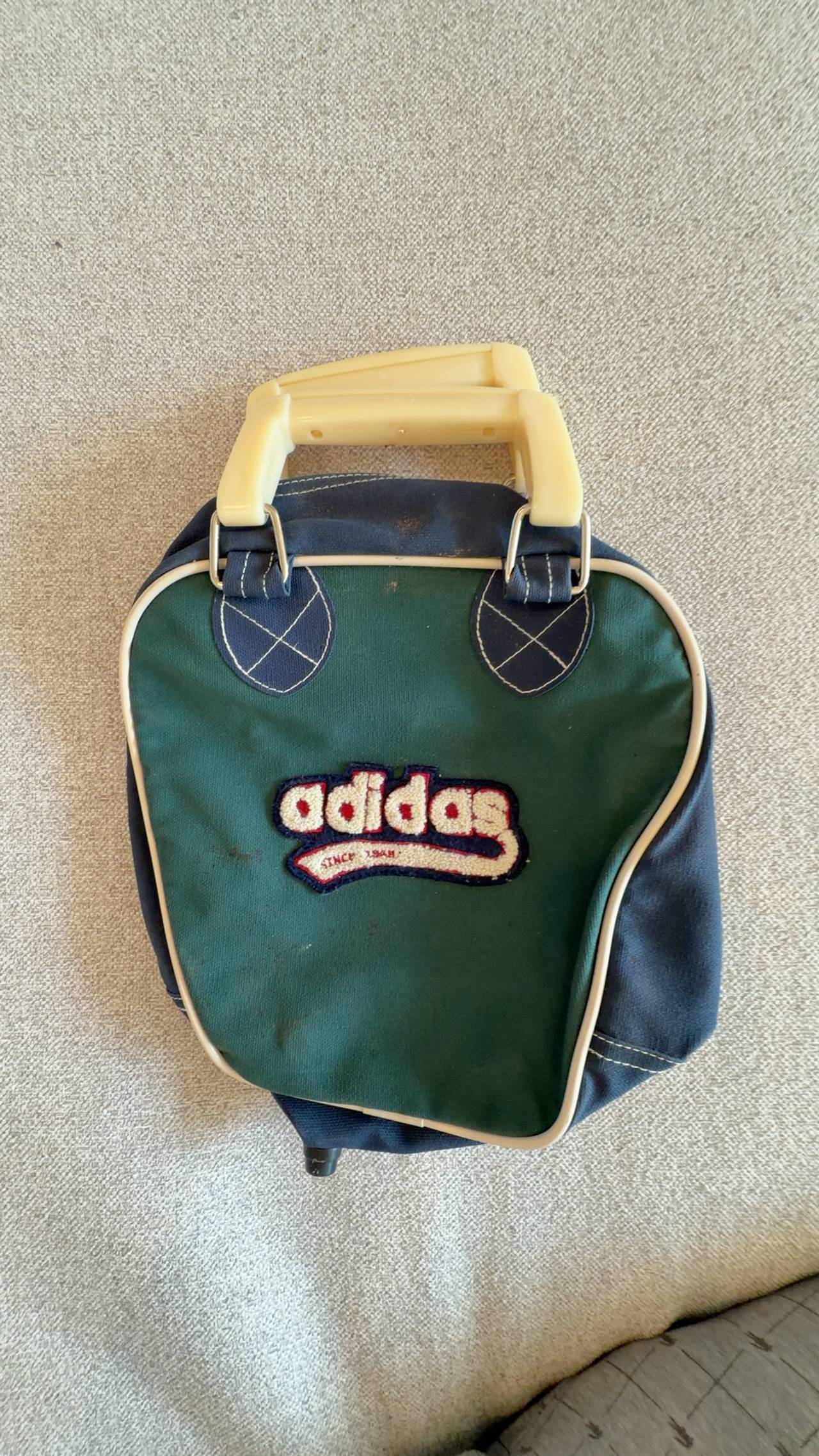 Adidas Vintage Mini Handbag Green Blue Bolwing Bag 