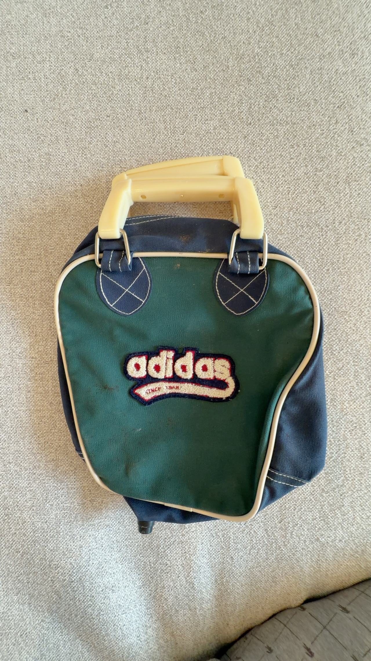 Adidas Vintage Mini Handbag Green Blue Bolwing Bag 